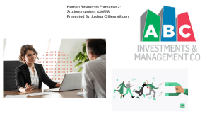 Human Resources Formative 2: HR Planning & Recruitment