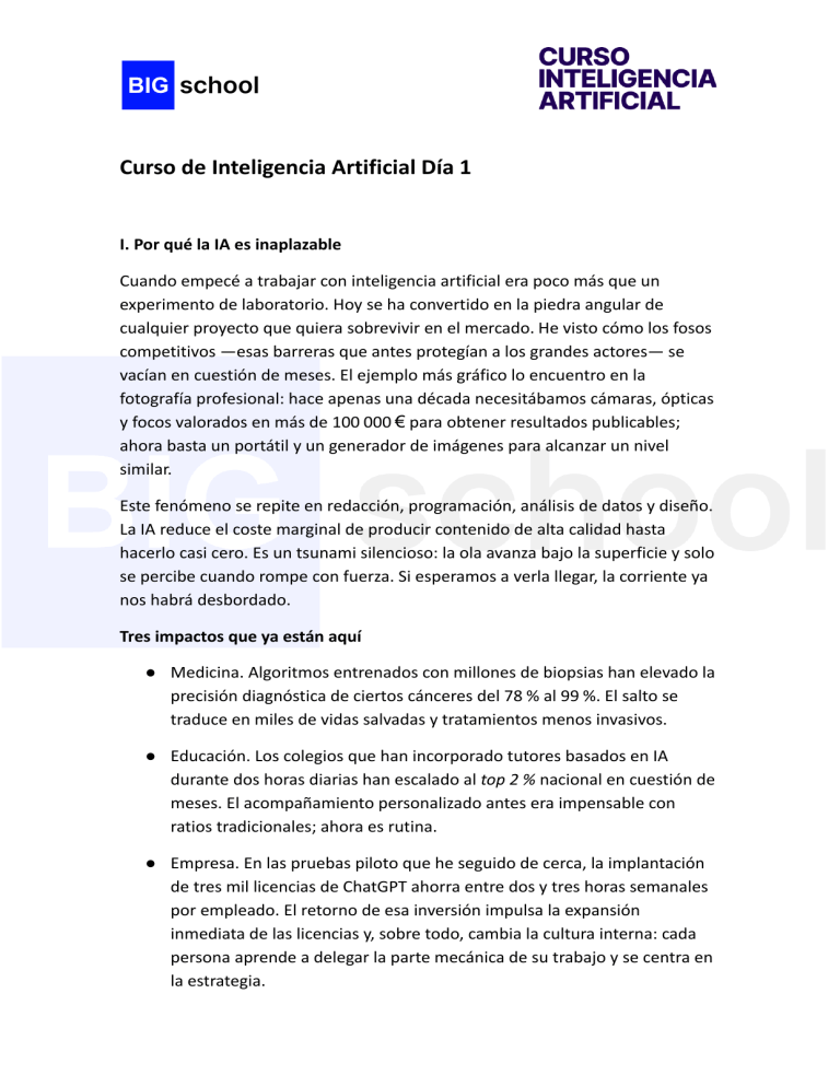 Curso de Inteligencia Artificial Día 1: Introducción a la IA