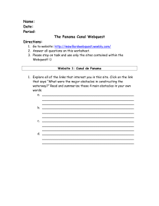 Panama Canal Webquest Worksheet