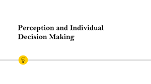 Perception and Individual Decision Making Textbook