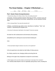 The Great Gatsby Chapter 2 Worksheet