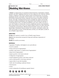 Modeling Mini-Biomes Lab Activity