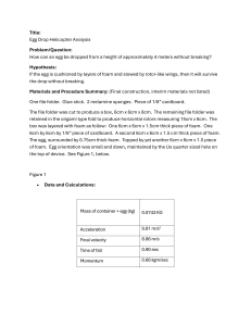 Egg Drop Helicopter Analysis: Physics Project