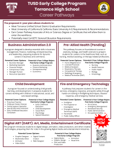 TUSD Early College Program Career Pathways at Torrance High