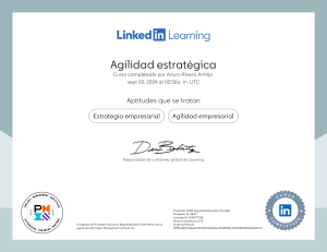 Certificado de Agilidad Estrat&eacute;gica - LinkedIn Learning