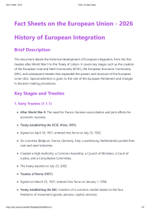 History of European Integration: EU Fact Sheets 2026