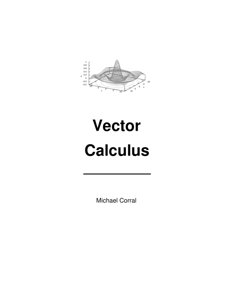 Vector Calculus Textbook by Michael Corral