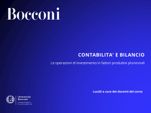 Contabilit&agrave; e Bilancio: Investimenti pluriennali