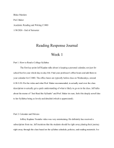 Reading Response Journal Week 1 - Academic Reading and Writing C1000