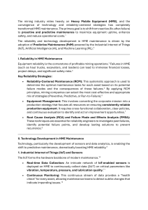 HME Maintenance in Mining: Reliability & Technology