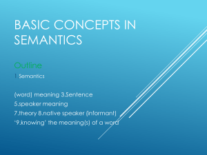 Basic Concepts in Semantics - Introductory Guide