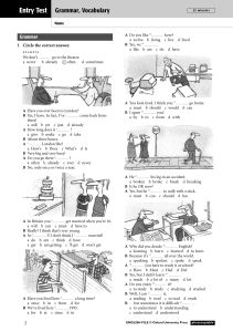 Entry Test: Grammar and Vocabulary