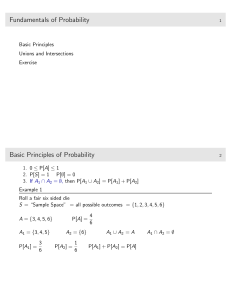 Fundamentals of Probability: Basic Principles & Unions