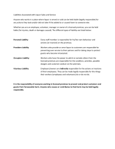 Liabilities in Liquor Sales & Service