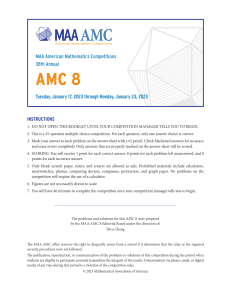 2023 AMC 8 Competition Instructions