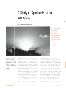 A Study of Spirituality in the Workplace