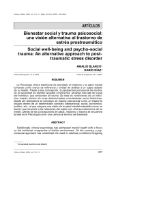 Bienestar social y trauma psicosocial: enfoque alternativo al TEPT