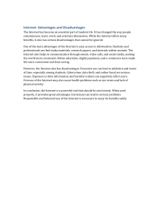 Internet: Advantages and Disadvantages