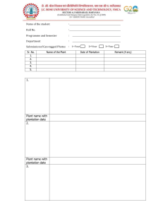 University Plantation Project Submission Form