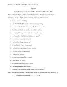Public Speaking Anxiety Scale (PSAS) 2016