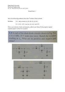 EE 310 Homework 1: Microelectronic Devices and Circuits