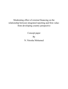 Integrated Reporting & Firm Value: External Financing Moderation