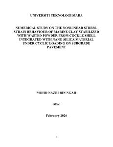 Numerical Study on Marine Clay Stabilization with Cockle Shell Powder and Nano Silica