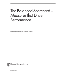 The Balanced Scorecard: Measures That Drive Performance