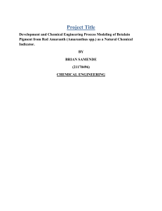 Betalain Pigment Extraction from Red Amaranth: Chemical Engineering Process Modeling