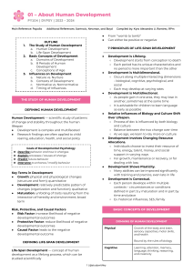 Human Development: Lifespan Principles & Concepts