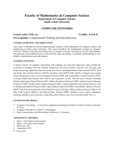 Computer Networks Course Syllabus - South Asian University