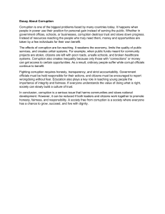 Essay About Corruption