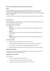 Data Breach Disclosure Scenario: Time Pressure Decision