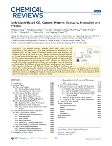 Ionic Liquid-Based CO₂ Capture: Structure, Interaction, Process