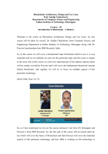 Introduction to Blockchain: Architecture, Design & Use Cases