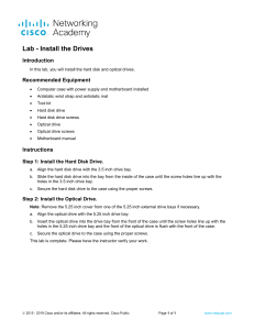 Cisco Lab: Install Hard Disk and Optical Drives