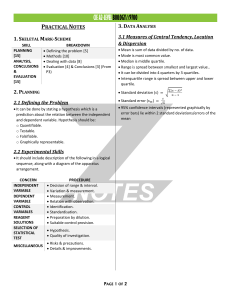 CIE A2 Biology Practical Notes: Data Analysis & Planning