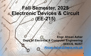 EE-215 Electronic Devices & Circuit: BJT Analysis