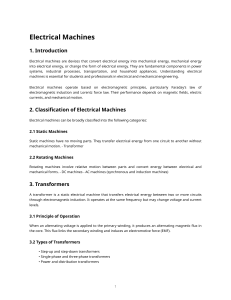 Electrical Machines: Introduction, Types, and Applications
