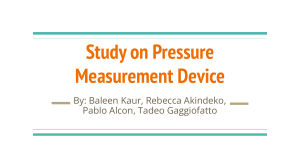 Study on Pressure Measurement Devices