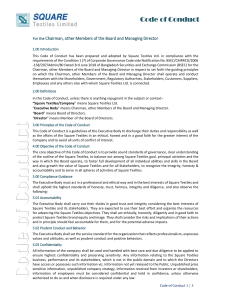 Code of Conduct for Board Members - Square Textiles Ltd.