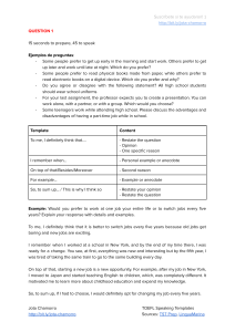 TOEFL Speaking Templates Question 1 Guide