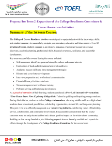 College Readiness Committee Proposal
