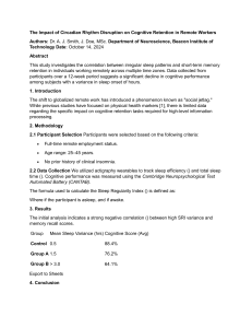 Circadian Rhythm Disruption & Cognitive Retention in Remote Workers