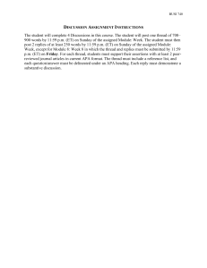 BUSI 740 Discussion Assignment Instructions