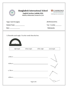 Year 4 Angles Worksheet