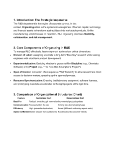 Organizing R&D: Strategies for Innovation and Efficiency