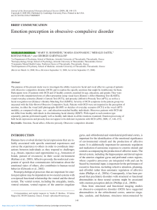 Emotion Perception in OCD: A Neuropsychological Study