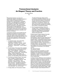 Transactional Analysis: An Elegant Theory and Practice