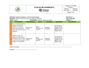 7th Grade Science Improvement Plan for Emmanuel Chamorro Reyes
